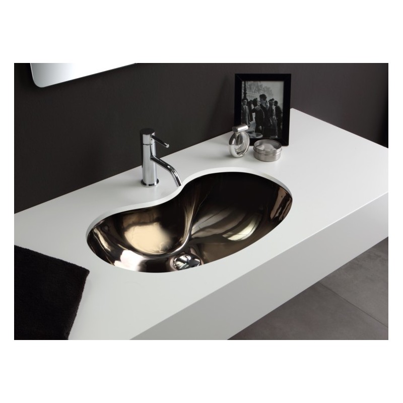 SAGOMATO lavabo sottopiano finitura platinum