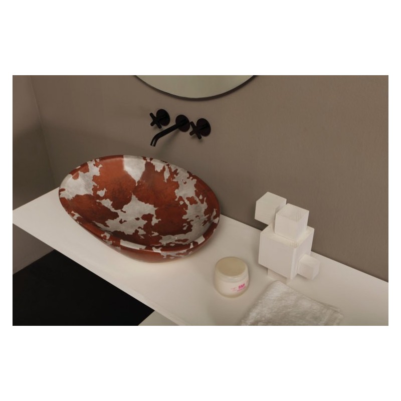 BIKO lavabo d'appoggio finitura cavallino