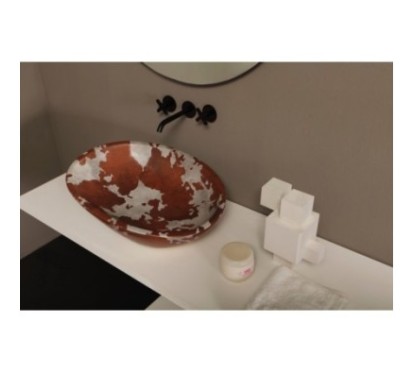 BIKO lavabo d'appoggio finitura cavallino