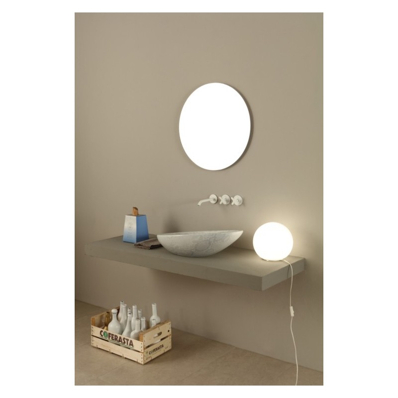 BIKO lavabo d'appoggio finitura pitone bianco