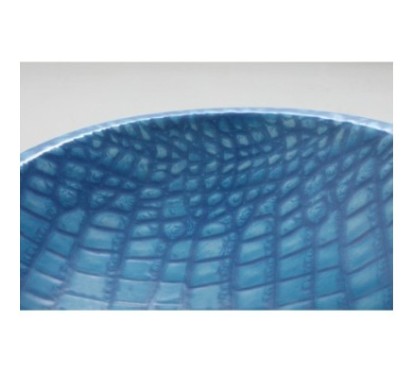 BIKO lavabo d'appoggio finitura pelle azzurra affondante