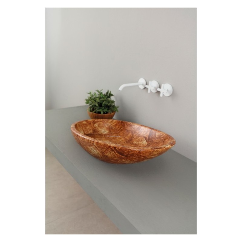 BIKO lavabo d'appoggio finitura tartaruga
