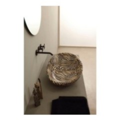 BIKO lavabo d'appoggio finitura zebra arancio