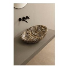 BIKO lavabo d'appoggio finitura zebra arancio