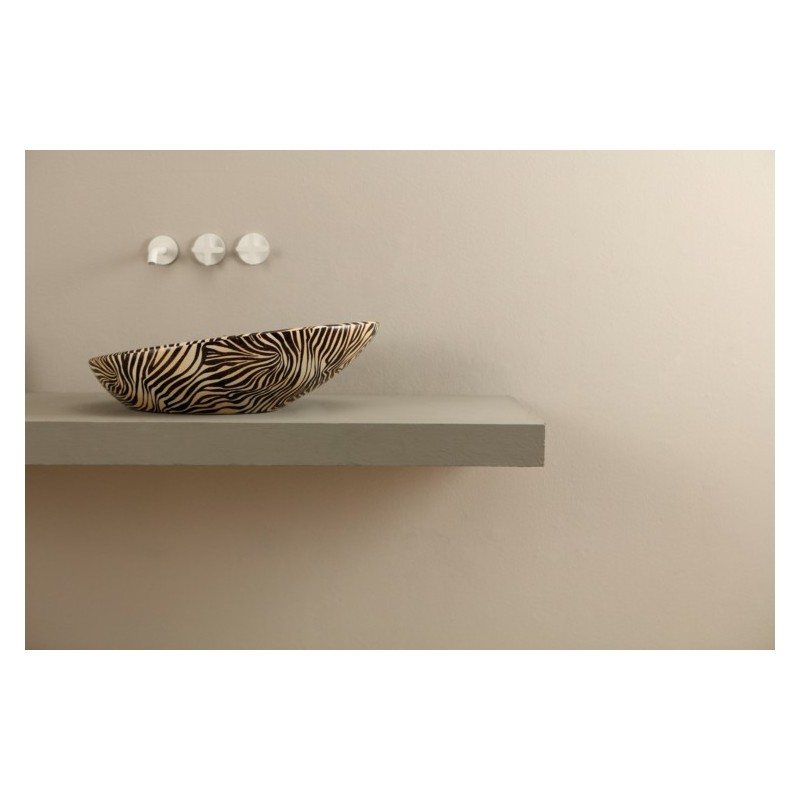 BIKO lavabo d'appoggio finitura zebra arancio