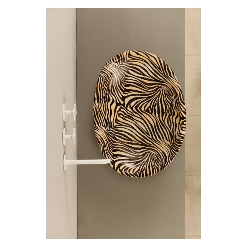 BIKO lavabo d'appoggio finitura zebra arancio