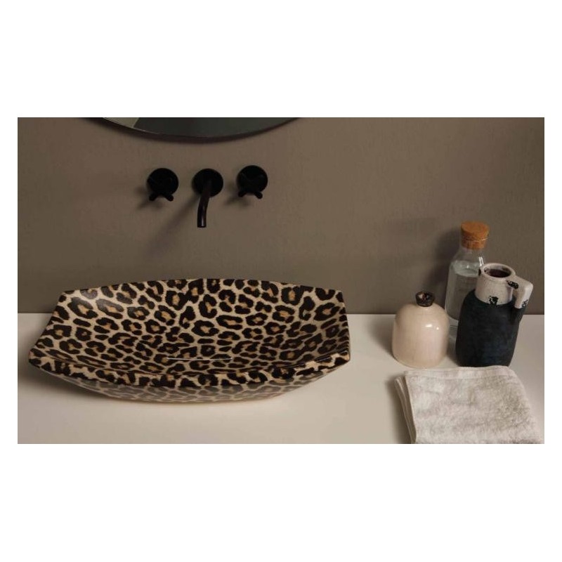 SHAKIA lavabo d'appoggio finitura ghepardo
