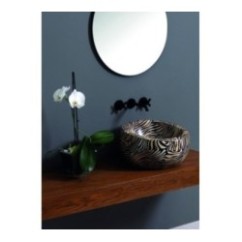 THABO lavabo d'appoggio finitura zebra arancio