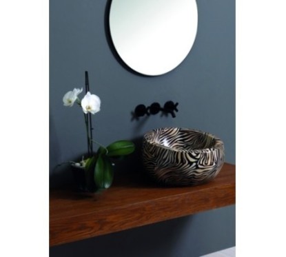 THABO lavabo d'appoggio finitura zebra arancio