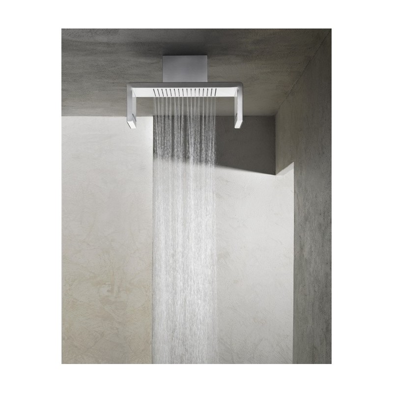 Soffione a soffitto 554x202 mm in acciaio inox lucido