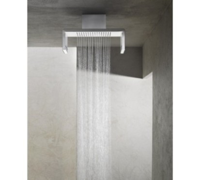 Soffione a soffitto 554x202 mm in acciaio inox lucido