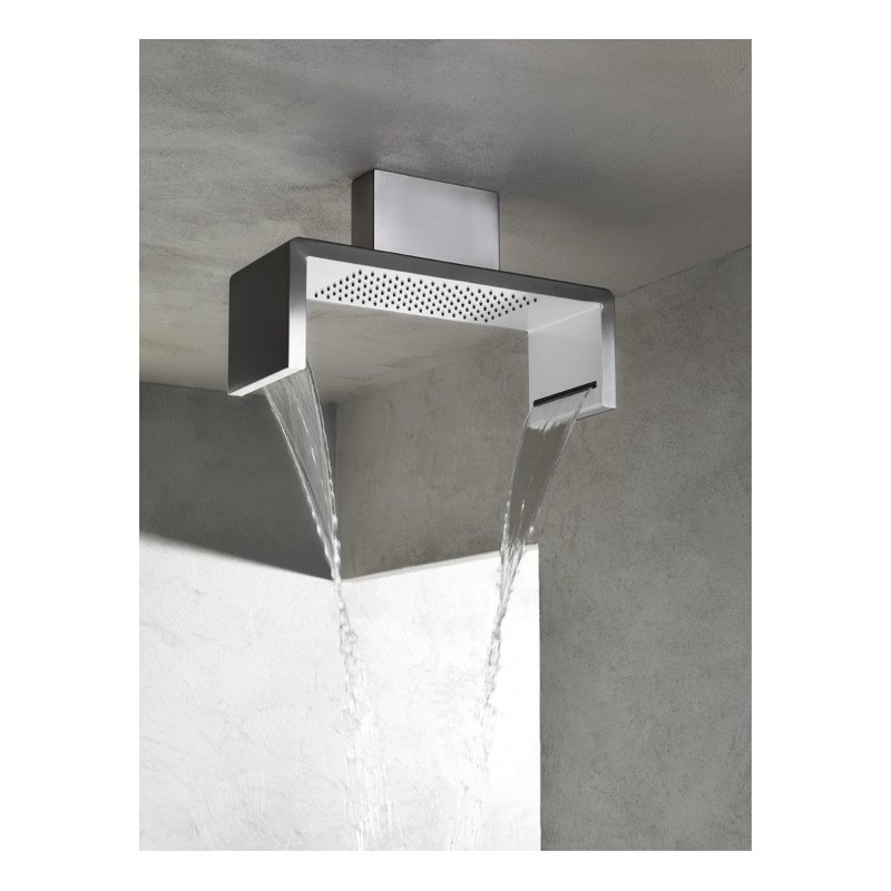 Soffione a soffitto 554x202 mm in acciaio inox lucido