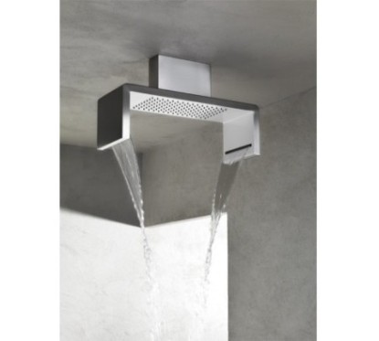 Soffione a soffitto 554x202 mm in acciaio inox lucido