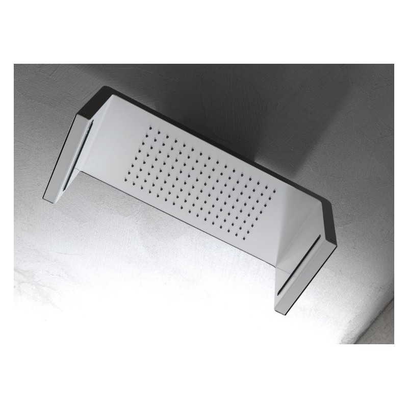 Soffione a soffitto 554x202 mm in acciaio inox lucido