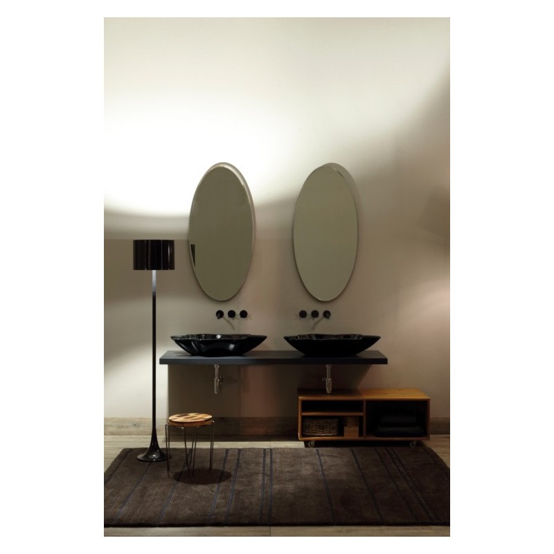 SHELL lavabo d'appoggio finitura black