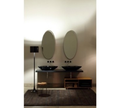 SHELL lavabo d'appoggio finitura black