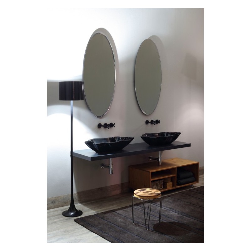 SHELL lavabo d'appoggio finitura black