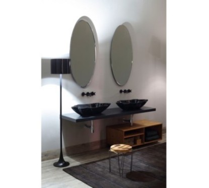 SHELL lavabo d'appoggio finitura black