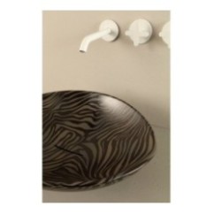 AFYA lavabo d'appoggio finitura pitone zebra argento