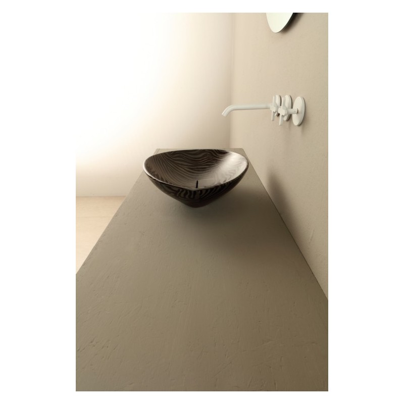 AFYA lavabo d'appoggio finitura pitone zebra argento