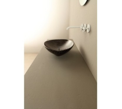 AFYA lavabo d'appoggio finitura pitone zebra argento