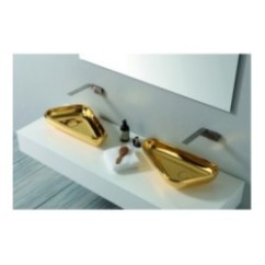 SCALENE lavabo d'appoggio finitura gold