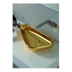 SCALENE lavabo d'appoggio finitura gold