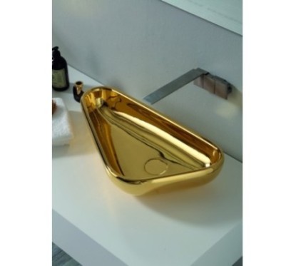 SCALENE lavabo d'appoggio finitura gold