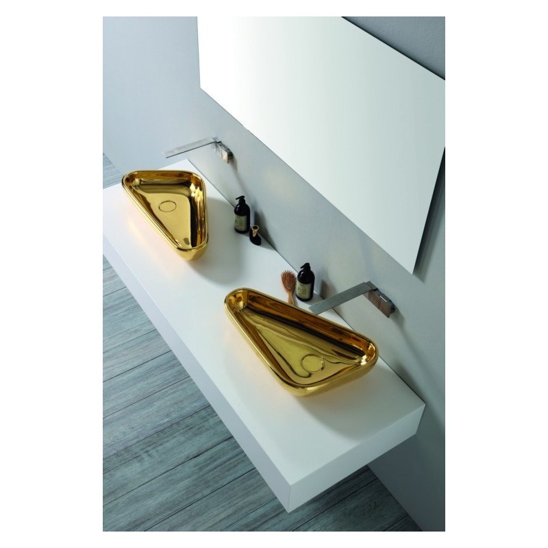 SCALENE lavabo d'appoggio finitura gold
