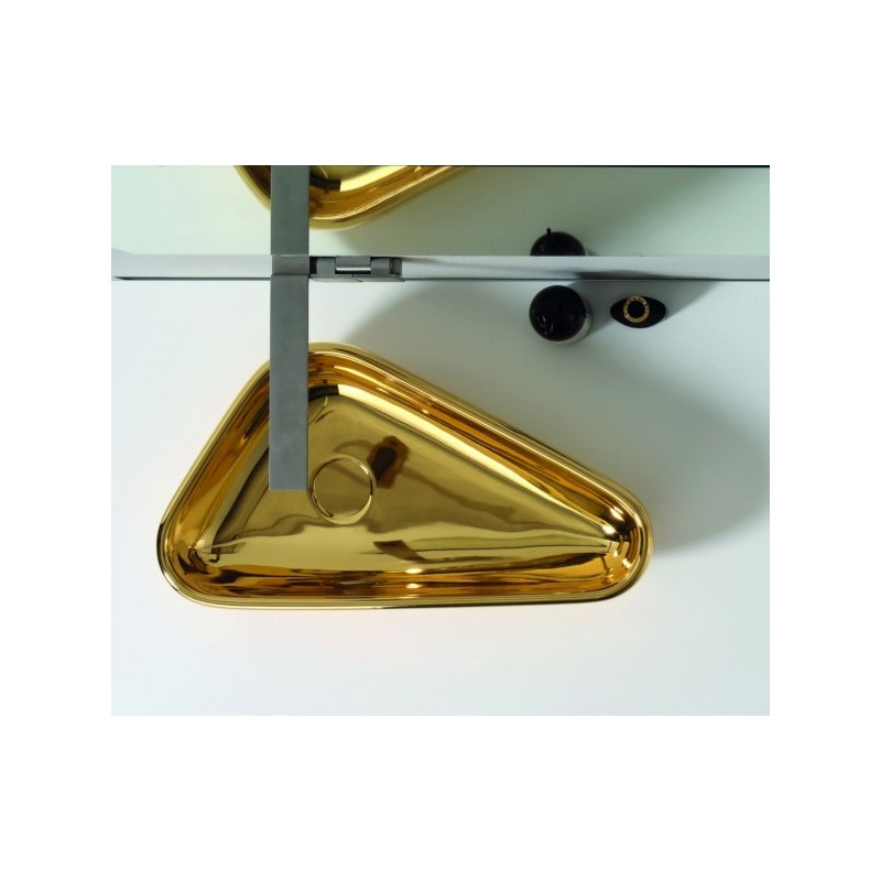 SCALENE lavabo d'appoggio finitura gold