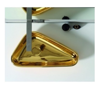 SCALENE lavabo d'appoggio finitura gold