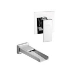 SLIM gruppo lavabo a parete bocca a cascata finitura graphite