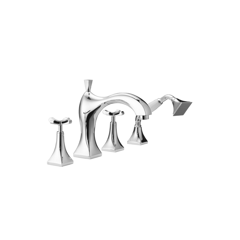 CHIC7CENTO Gruppo bordo vasca quattro fori finitura cromo
