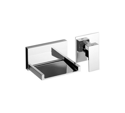 OPEN SPACE Miscelatore per lavabo ad incasso con bocca a cascata 120mm finitura cromo