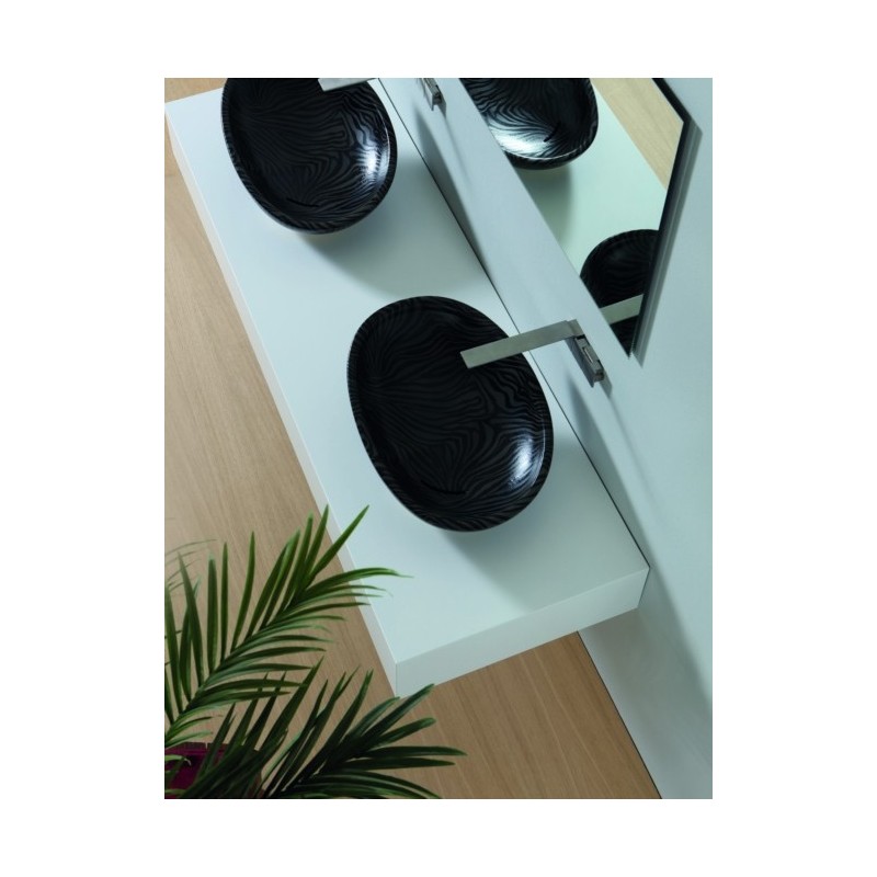 BIKO lavabo d'appoggio finitura zebra argento