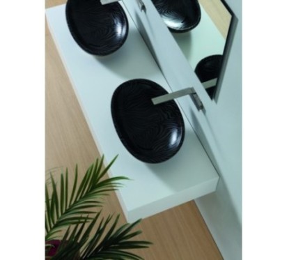 BIKO lavabo d'appoggio finitura zebra argento