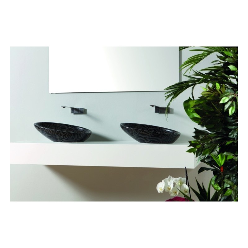 BIKO lavabo d'appoggio finitura zebra argento