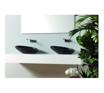 BIKO lavabo d'appoggio finitura zebra argento