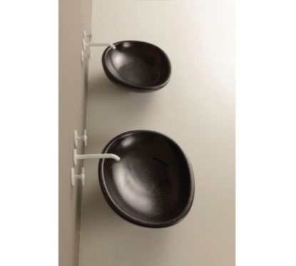 BIKO lavabo d'appoggio finitura pitone nero