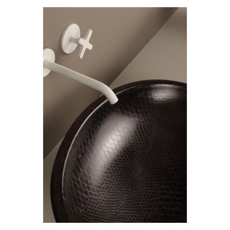 BIKO lavabo d'appoggio finitura pitone nero