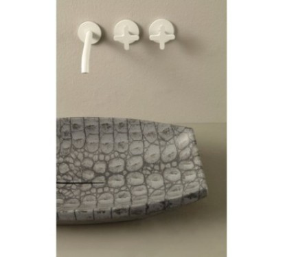 SHAKIA lavabo d'appoggio finitura caimano dark