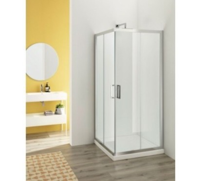 PLANO 68/70-98/100 x 195 H – 6mm satinato   – profilo cromo