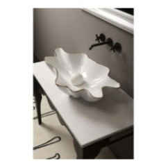 SHELL lavabo d'appoggio finitura filo oro