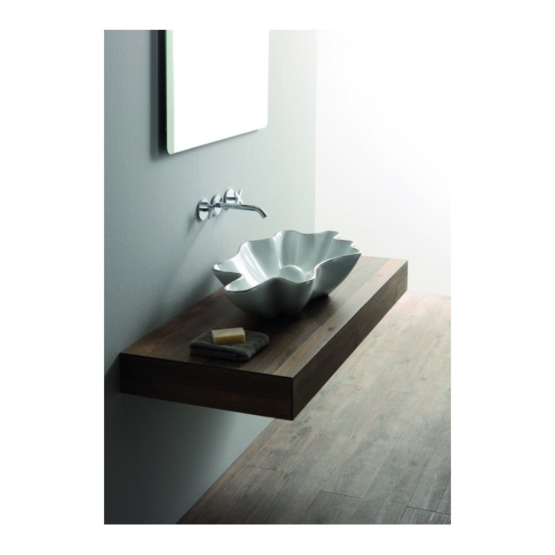 SHELL lavabo d'appoggio finitura filo platino