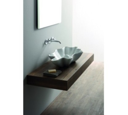 SHELL lavabo d'appoggio finitura filo platino