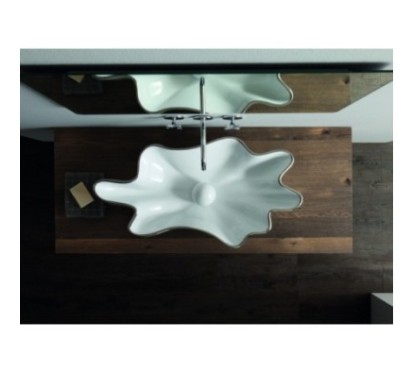 SHELL lavabo d'appoggio finitura filo platino
