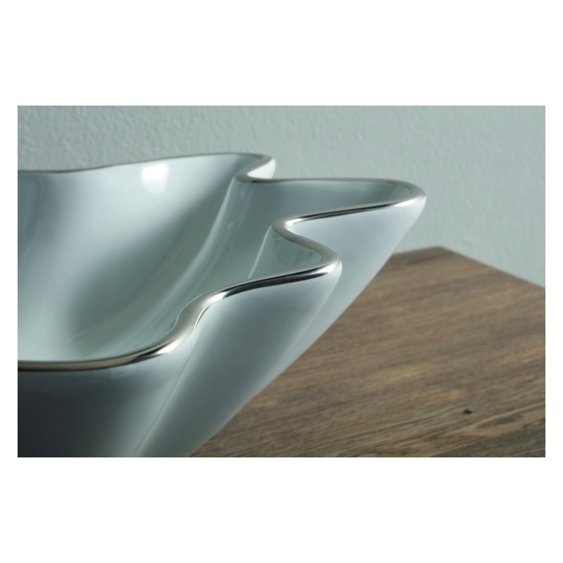 SHELL lavabo d'appoggio finitura filo platino