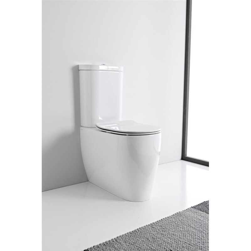 MOON wc monoblocco CLEAN FLUSH + cassetta+ sistema di scarico + coprivaso