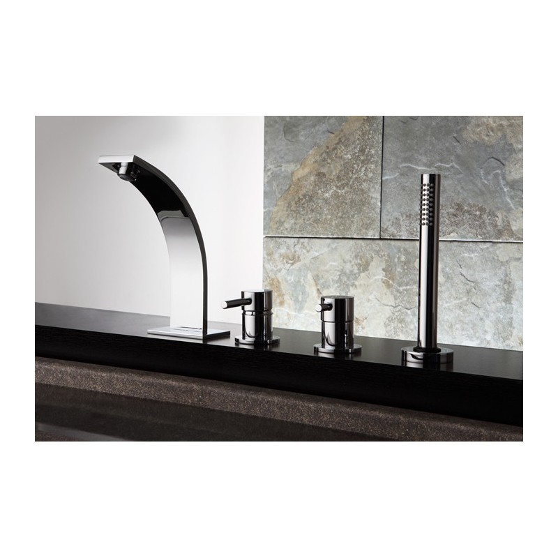 THOR Monocomando bordo vasca quattro fori finitura cromo