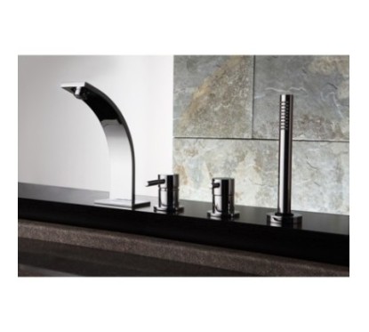 THOR Monocomando bordo vasca quattro fori finitura cromo